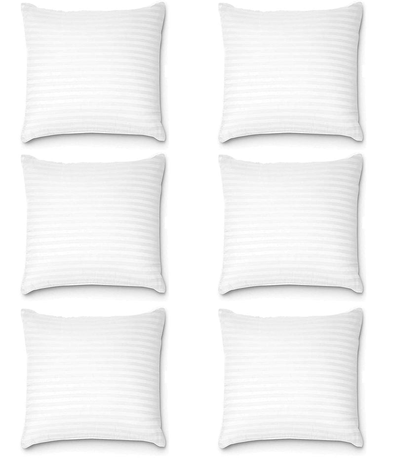 Habitat square pillow 12x12 Inches, Set of 6, Danna Microfiber Hotel Quality Premium Fibre Soft Cushion Filler, White