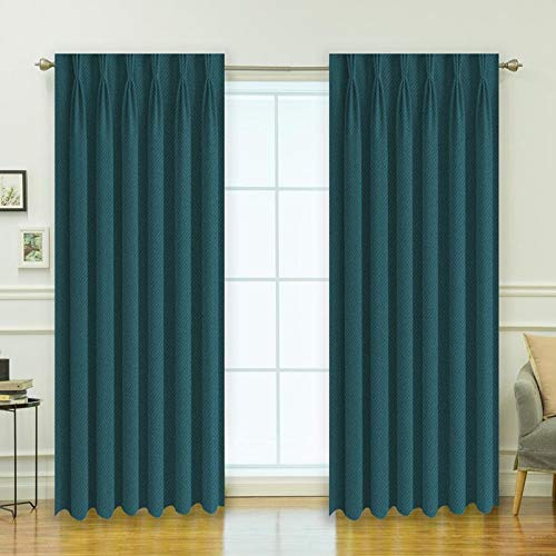 kurtains2fly Polyester Both Sided Room Darkening Blackout Pinch Pleat Curtains 2 Panels