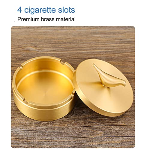 Golden Ashtray, Brass 4 Slots Car Ashtray for Family (S)