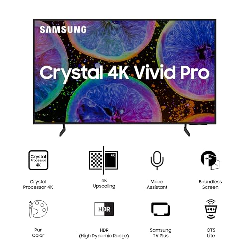 Samsung 138 cm (55 inches) D Series Crystal 4K Vivid Pro Ultra HD Smart LED TV UA55DUE77AKLXL (Black)