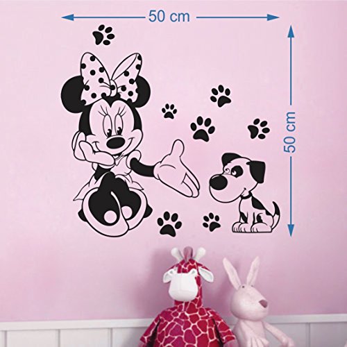 Minnie with Friend Self Adhesive VinylWaterproof Decorative Wall Stickers for Hall, Bedroom, Kitchen and Furniture