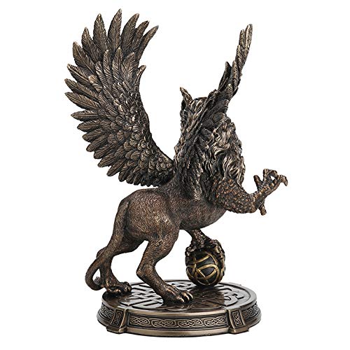 Veronese Design 9 5/8 Inch Legendary Guardian Griffin Celtic Knot Platform Resin Cast Hand Painted Antique Bronze Finish Statue