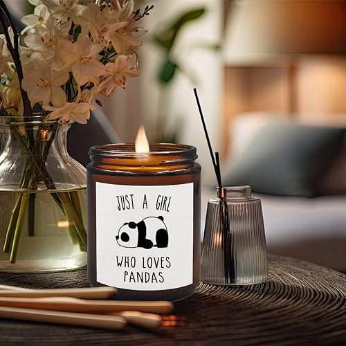 XUISWELL Panda Candle Gifts for Girls Women, Gifts for Panda Lovers, Panda Bear Gifts, Just a Girl Who Loves Pandas Scented Candles