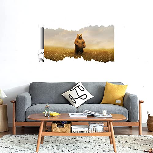 GADGETS WRAP Printed Wall Decal Sticker Scratched Paper Style Wall Decal (90cm x 50cm) - Standing Bear