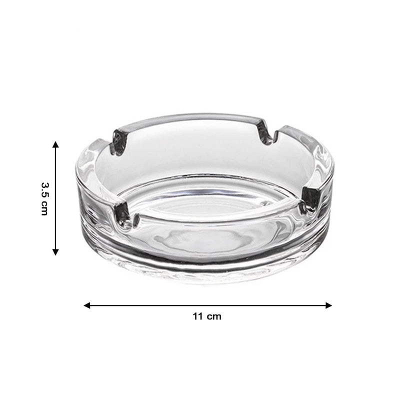 soclazz Glass Classic Crystal Quality Cigar Cigarette Ashtray Round Tabletop for Home Office Indoor Outdoor Home Decor