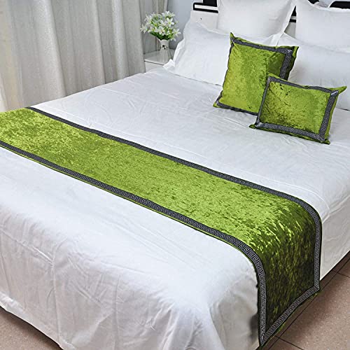 QFWMCW Velvet Bed Runner Scarf Solid Black Red Bed Spread Cover Home Hotel Decoration Bed Runners No Fading King Size