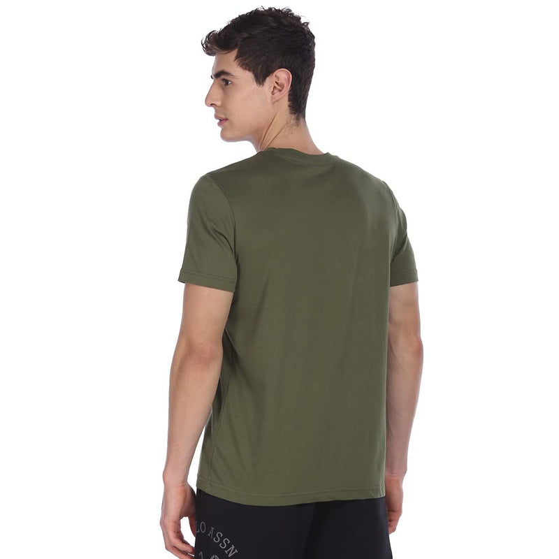 U.S. Polo Assn. Men's Solid Regular Fit T-Shirt (I643-179-PL_Olive_M)