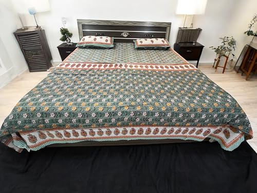 Floral Double Bed Cotton Dohar, Multicolour