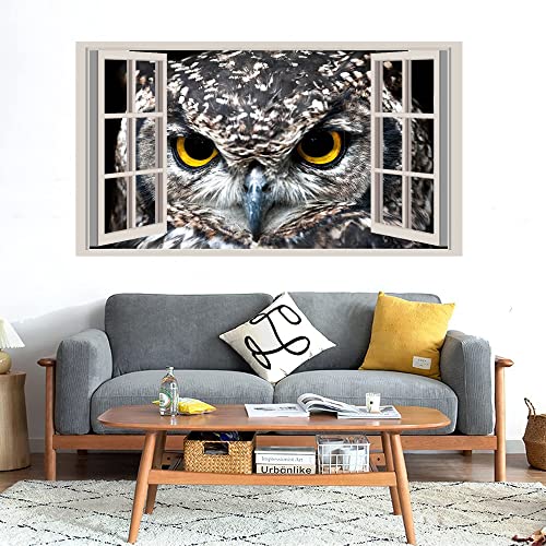 GADGETS WRAP Printed Wall Decal Sticker Fake Window Style Decal (90cm x 50cm) - owl 16