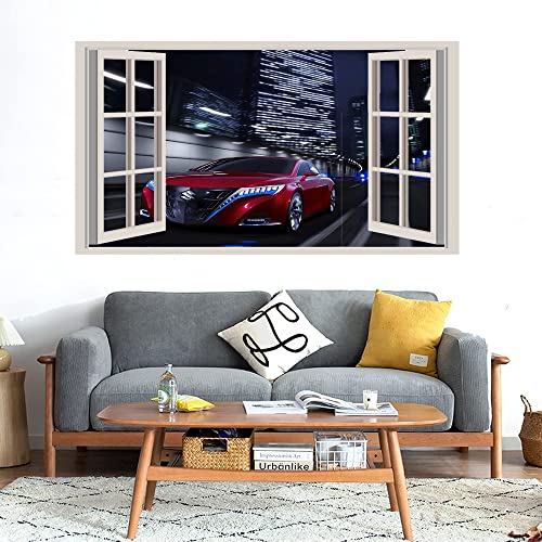 GADGETS WRAP Printed Wall Decal Sticker Fake Window Style Decal (90cm x 50cm) - Street RACEING