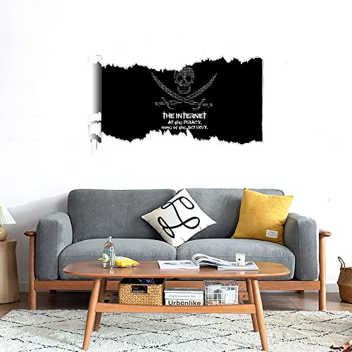 GADGETS WRAP Printed Wall Decal Sticker Scratched Paper Style Wall Decal (90cm x 50cm) - Internet