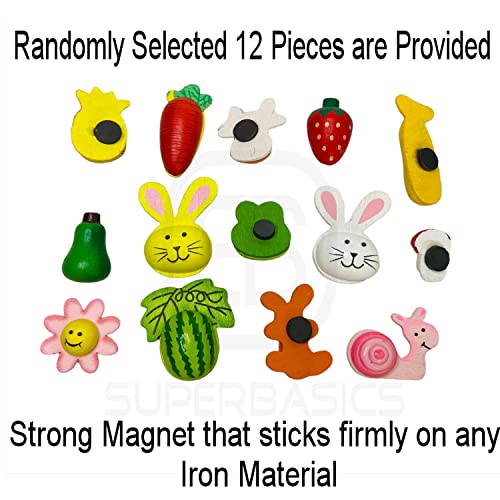 SuperBasics Mix Wooden Fridge Magnets | Randomly Selected 12 Pieces