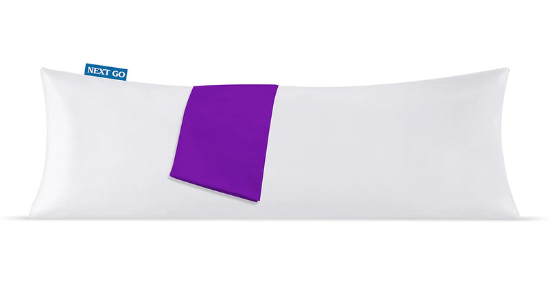 Coca Industries Cotton Large Pillow (20x54 inch-Purple)