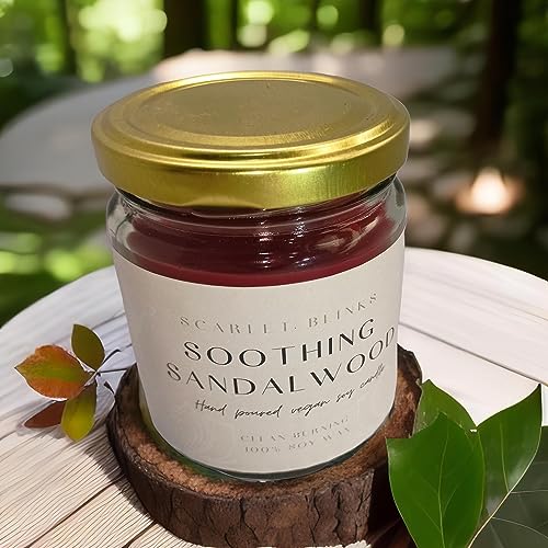 Scarlet Blinks Soothing Sandal Wood and Lavender Serenity | Soy Wax Candles | Aroma Therapy Candles | BurningTime:-45 HRS Pack of 2