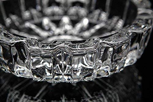 KREZON Ashtray Glass Round Cigar Cigarette Table top Ash Tray Indoor Outdoor Home Decor Set of (1)