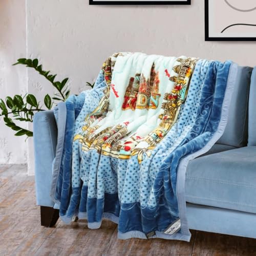 Bezzilish Home Cloudy Super Soft Fabric Floral Printed Cloudy Heavy Duty Luxury Ultra 2 ply Double Bed Blanket for Heavy Winter English Colour Stylish Bag Packing and Marriage (3)