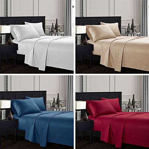 Layfuz Elegant Comfort Pure Color Embossed Collection 4-Piece Bed Sheet Bed-Cover & Pillowcase Set