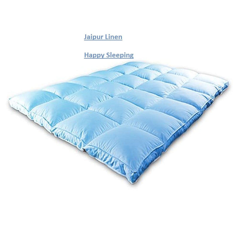 Jaipur Linen 3000 GSM Single Bed Finest Imported Super Microfiber Mattress Padding/Topper- 36 Inch X 78 Inch -Sky Blue