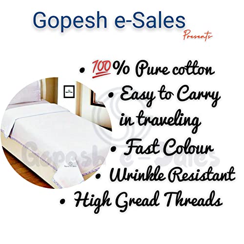 Gopesh e-Sales® Super Soft Brushed Microfiber Organic Cotton Plain Lightweight Single Bed Dohar | Microfiber Cotton Dohar (Pack of 2) White