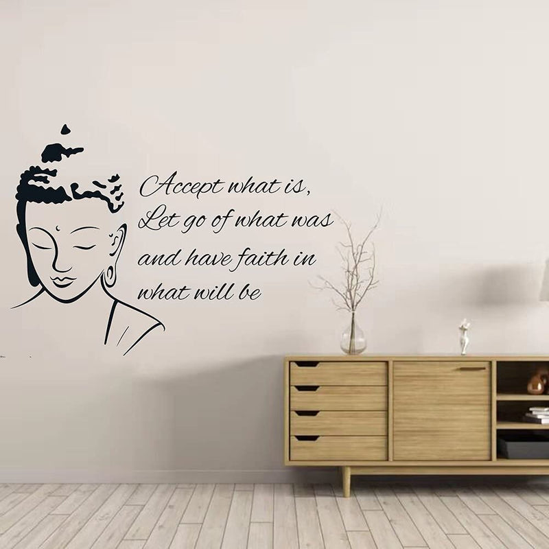 GADGETS WRAP Vinyl Decal Sticker Religious Culture Temple Quotes Buddha (Item Finish Size : 80cm x 56cm)