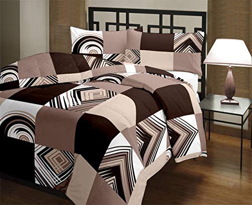 LOVEKUSH Check Printed Double Bed Reversible Microfiber AC Dohar Blanket Lightweight Quilt /Duvet (Brown)