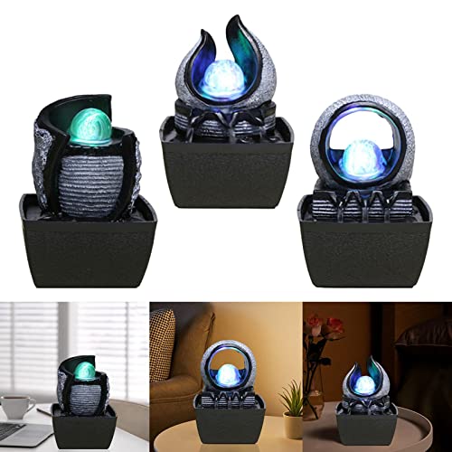 ATORSE® Creative Waterfall Fountain Led Lights Ornament Feng Shui Living Room A