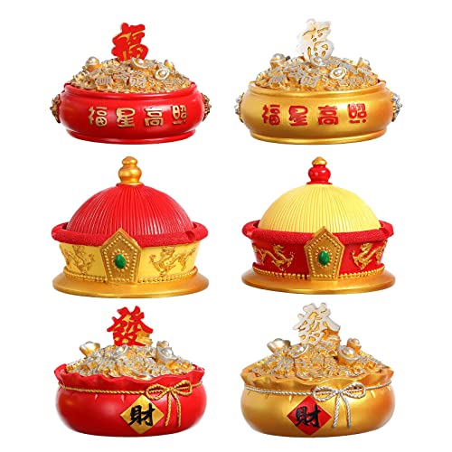 MYADDICTION Chinese Ashtray with Lid Resin Crafts Sculpture for Home Decoration Men Gift Red A