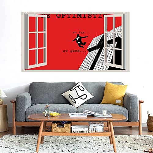 GADGETS WRAP Printed Wall Decal Sticker Fake Window Style Decal (90cm x 50cm) - Optimistic