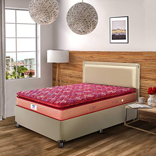 peps Springkoil Bonnell Pillow Top 8-inch Single Size Spring Mattress (Maroon, 80x36x08)