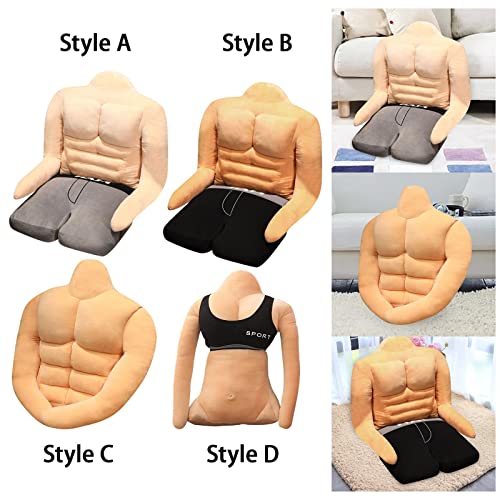 CALANDIS® Seat Dining Chair Muscle Plush with Arm for Adults Women Valentine Gift Style A | 1 Muscle Pillow Full Body