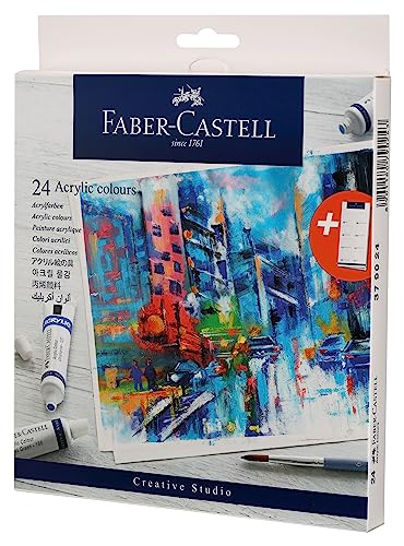 Faber-Castell 379024 CS Acrylic Colours 9ML Set of 24, Assorted