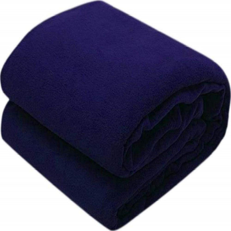 BLUSHH COLLECTION Fleece 140 TC Blanket (Blue_King)