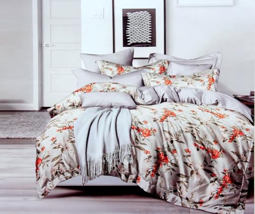 HarshBala 220 TC Cotton King Size XXXL BedSheet 108x118 Inch Jumbo Size with 2 Pillow Covers (C)