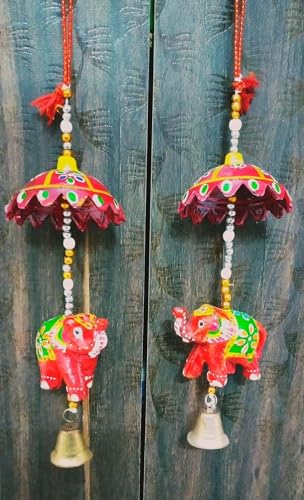 Diana Creations Rajasthani Wind Chime Latkan Sidedoor Hanging Touch of Vibrant Colours