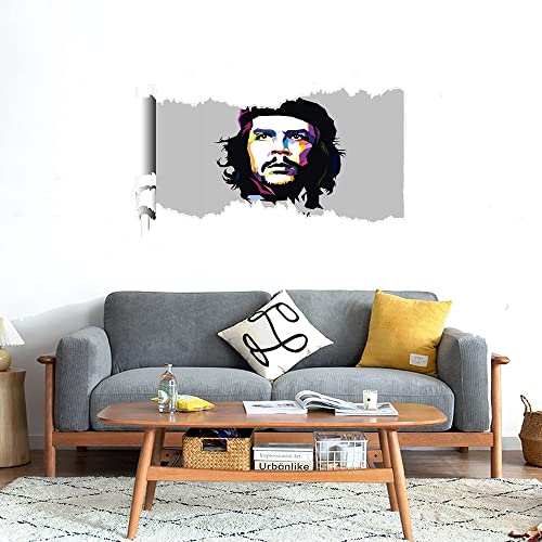 GADGETS WRAP Printed Wall Decal Sticker Scratched Paper Style Wall Decal (90cm x 50cm) - Che Guevera