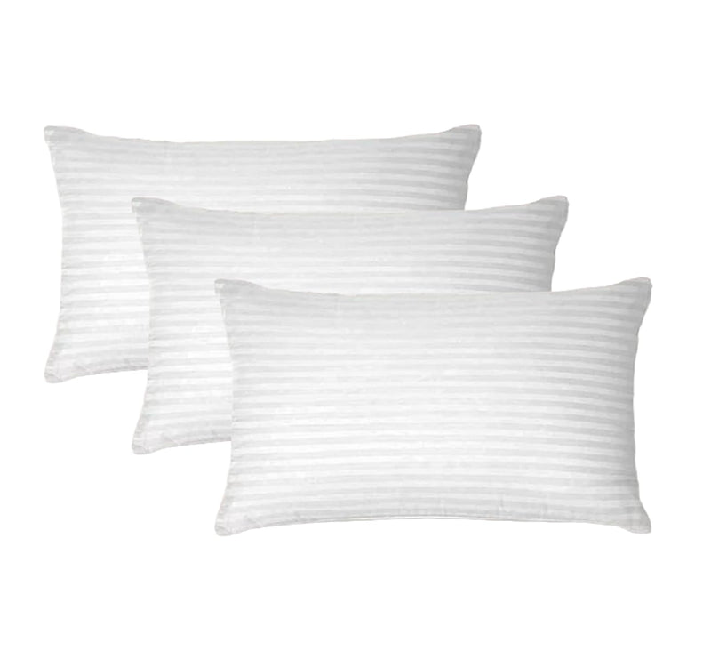 VLYSIUM Perfect Sleeper Arrya Microfiber Hotel Quality Premium Fibre Soft Cushion, Pillow Filler, 12x18 Inches, White, Set of 3