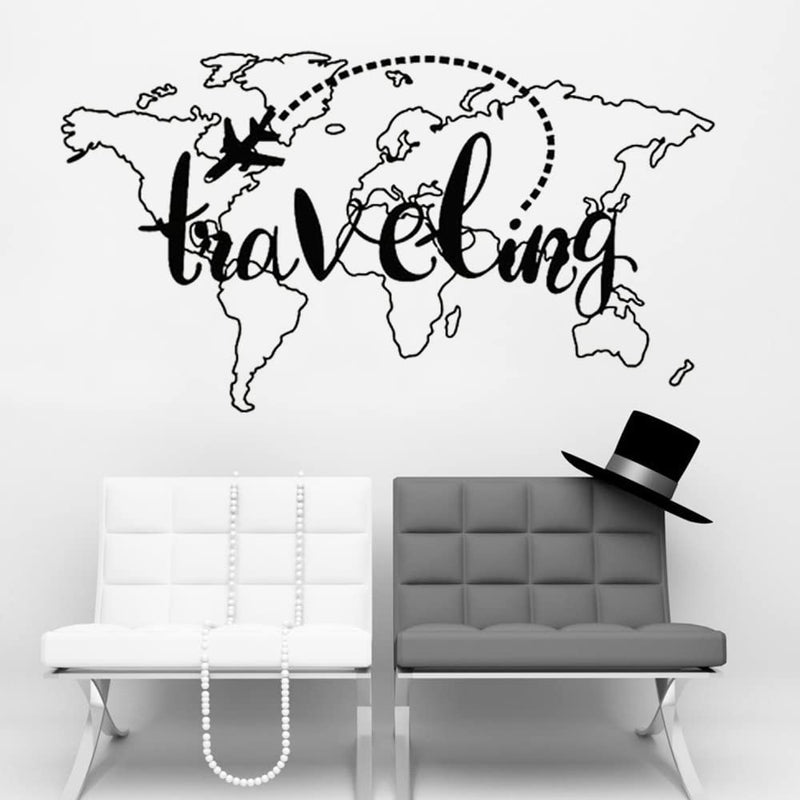 GADGETS WRAP Vinyl Decal Sticker Traveling Map (Item Finish Size : 101cm x 57cm)