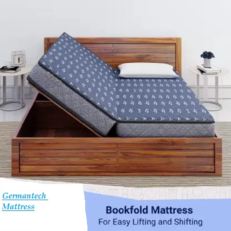 Germantech Folding Dual Comfort Foam Mattress Foldable Bed | Guest beds | Floor Mattress | Travel Mattress | Camp Portable Bed (72x72x5 Inch) 3 Years Warranty by Germantech