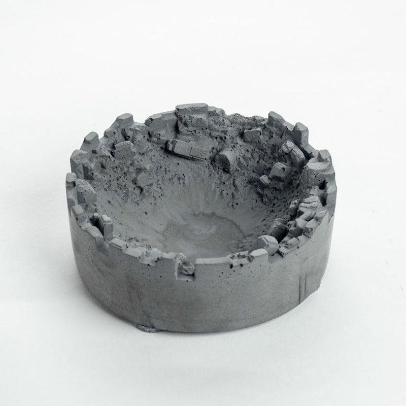 Urnfield Contemporary Circular Concrete Ashtray