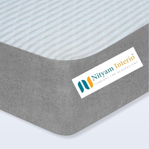 Nityam Interio Dual Feel Sleep Mattress – Comfortable Foam Mattress with Soft Top Layer & Medium-Firm Support,Durable Foam Mattress, Anti-Microbial Fabric, 7-Year Warranty (72X47X6, Diwan)