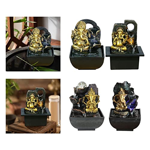 CALANDIS® Ganesha Statues Indoor Tabletop Fountain Collectibles Decorative Gift 14Cmx13.5Cmx18Cm | 1 Ganesha Statues Indoor Water Fountain