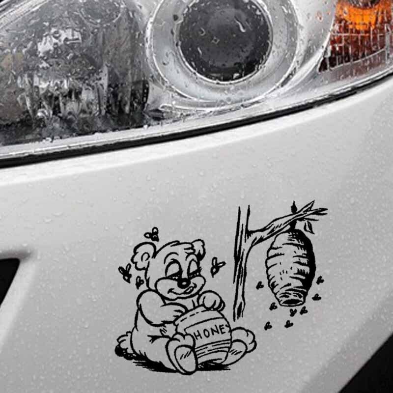 GADGETS WRAP Vinyl Wall Decal Sticker Bear and Bee Happy Day Decor Car Stickers