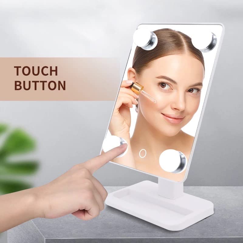 Coslifetore- Led mirror Portable- Colour changeable, dimmable mirror with 360 degree rotation.