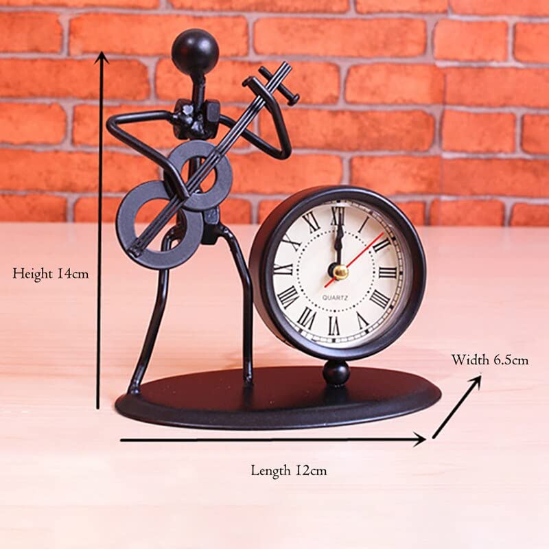 1PC Musical Clock Ornaments Iron Electric Guitar Shaped Digital Clock Bedroom Bedside Table Clocks Office Home Decorations