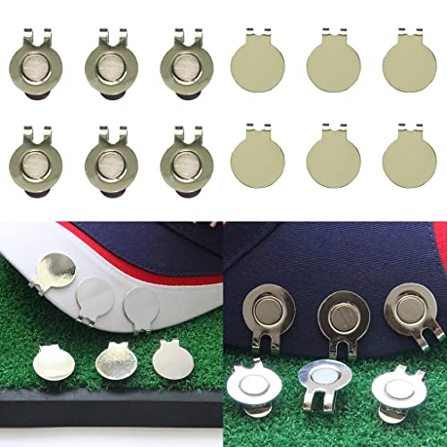 CALANDIS® 6 Pack Magnetic Hat Clips for Metal Golf Ball Marker Training Aid No Magnet