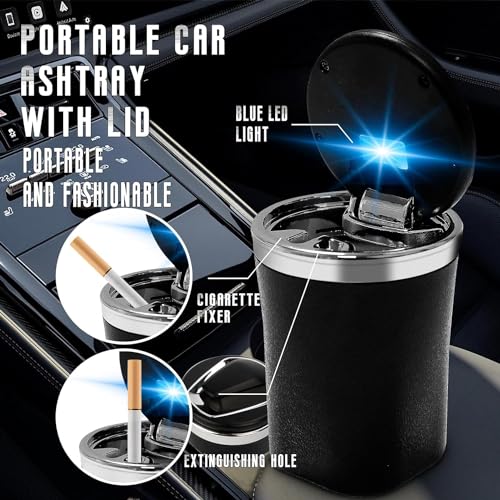 AARKRI SALES Cigarette Ashtray with Lid and Removable Tray for Easy Cleaning – Modern, Sleek Design for Outdoor & Indoor Use, Ideal for Patios, Offices, and Home (Ceramic Ash Tray)