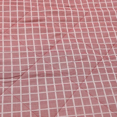 maspar Adore 100% Natural Cotton Filling Summer AC Quilt/Quilted Bed Cover/Comforter, 152 x 250 cm, Single, Red