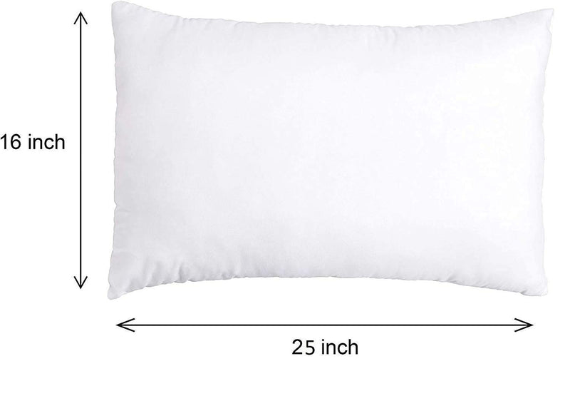 ATOOTFUSION 100% Recyclable Black Hosiery Firm Medium Hard Cotton Bed Pillow for Real Perfect Neck Support (16" x 26") Firm Pillow White Satin Strip Pack of 02