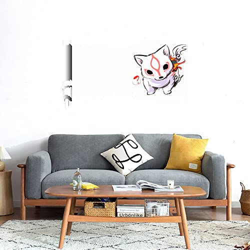 GADGETS WRAP Printed Wall Decal Sticker Scratched Paper Style Wall Decal (90cm x 50cm) - Poke Cartoon