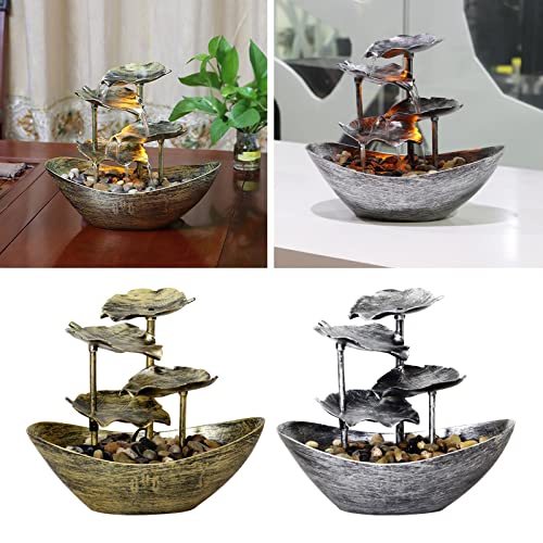 ‎Losa Relaxation Indoor Tabletop Fountain LED Light for Garden Desktop Decoration Golden